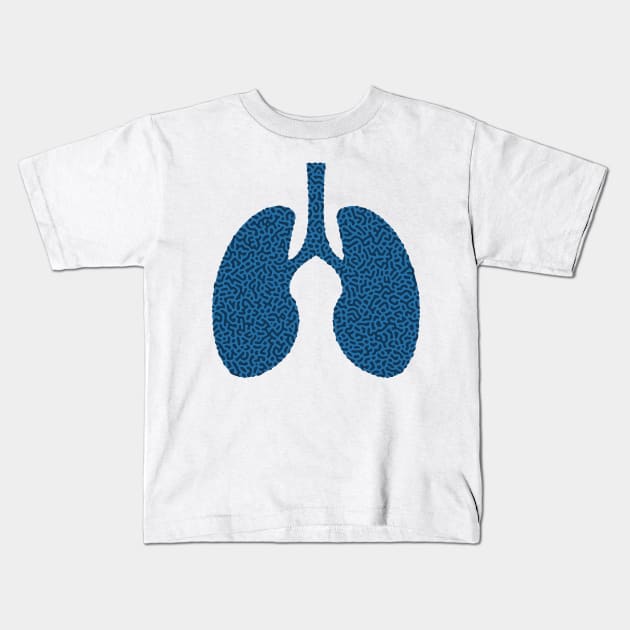 Turing Pattern Lungs (Blue) Kids T-Shirt by John Uttley